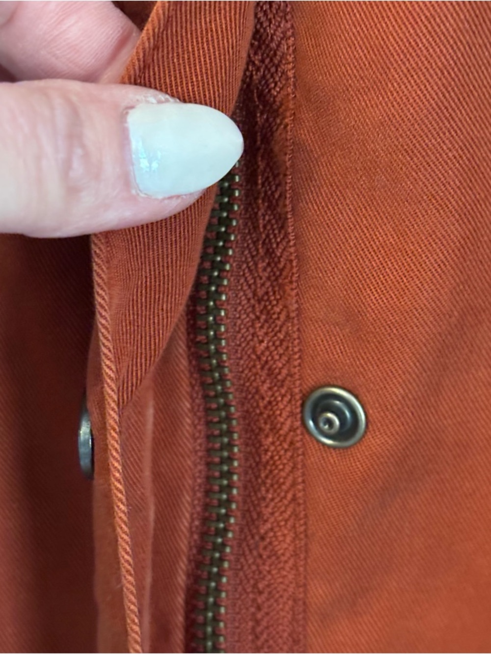 LOFT Utility Jacket XL Rust Orange Cropped Lightweight Drawstring Hem - Picture 5 of 11